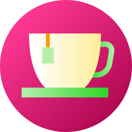 お茶 Flat Circular Gradient icon