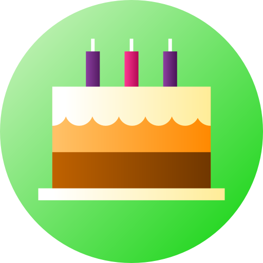 Торт на день рождения Flat Circular Gradient иконка