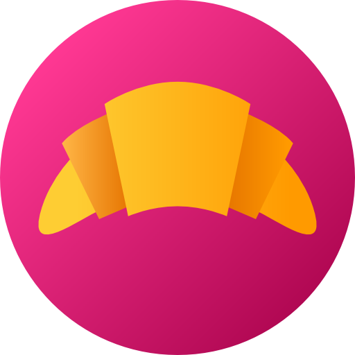 croissant Flat Circular Gradient icoon