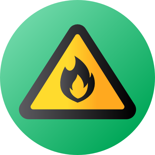 signo de fuego Flat Circular Gradient icono