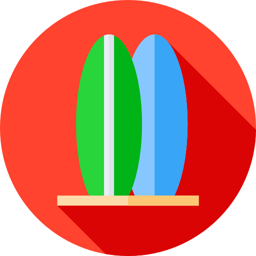 Surfboard Flat Circular Flat icon