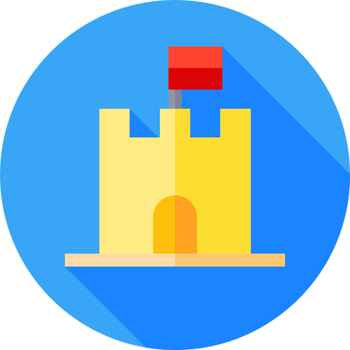 castillo de arena Flat Circular Flat icono