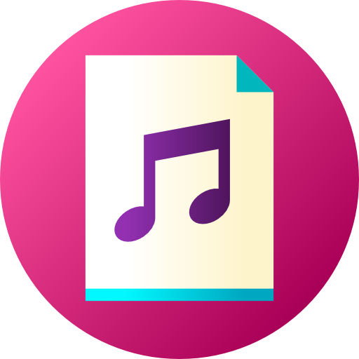 file musicale Flat Circular Gradient icona