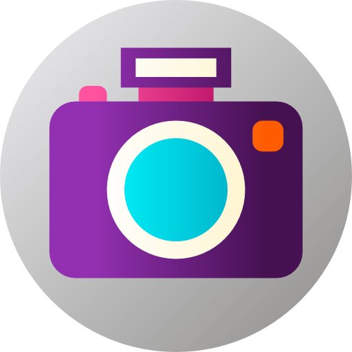cámara fotográfica Flat Circular Gradient icono