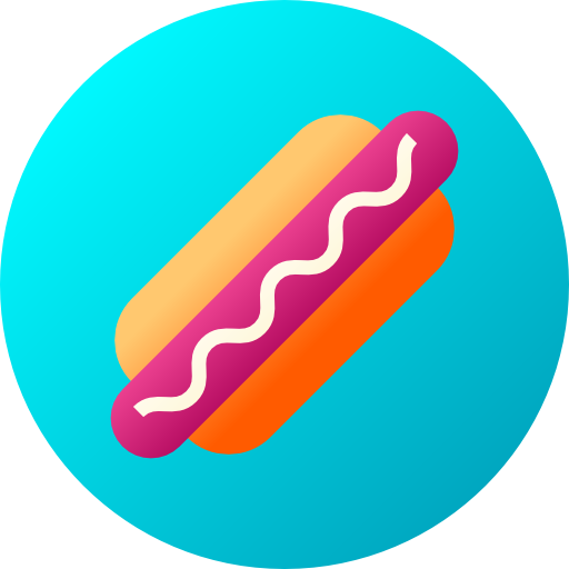 hot dog Flat Circular Gradient icona