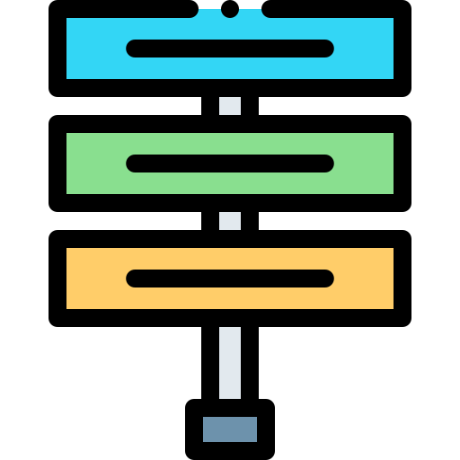 Signpost Detailed Rounded Lineal color icon