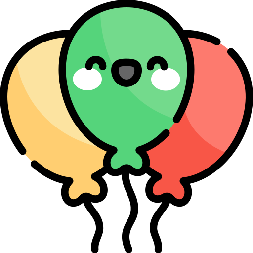 des ballons Kawaii Lineal color Icône