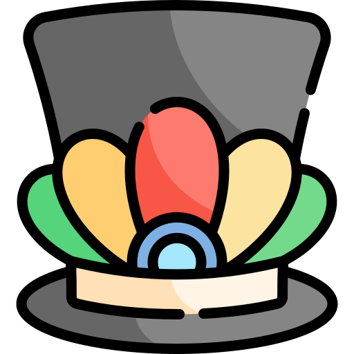 sombrero de copa Kawaii Lineal color icono