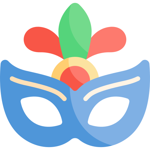 Карнавальная маска Kawaii Flat иконка