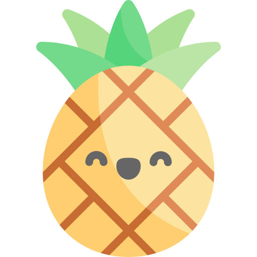 ananas Kawaii Flat ikona