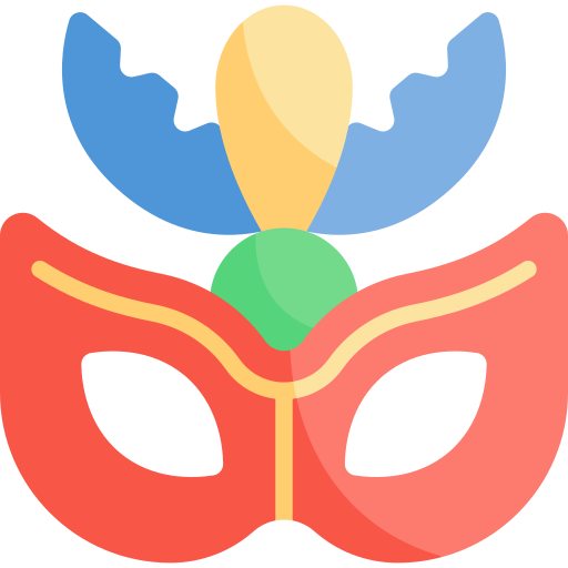 Carnival mask Kawaii Flat icon
