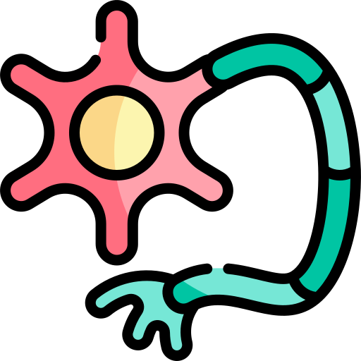 neurone Kawaii Lineal color icona