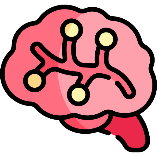 Мозг Kawaii Lineal color иконка