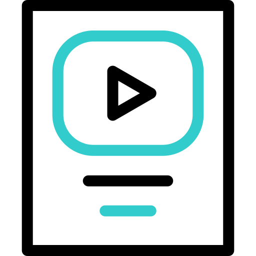 insignia de vídeo Basic Accent Outline icono