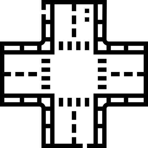 kruispunt Detailed Straight Lineal icoon