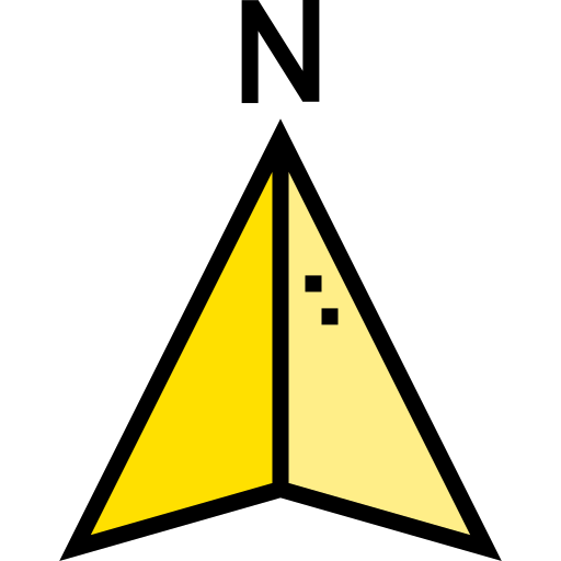 North arrow Detailed Straight Lineal color icon