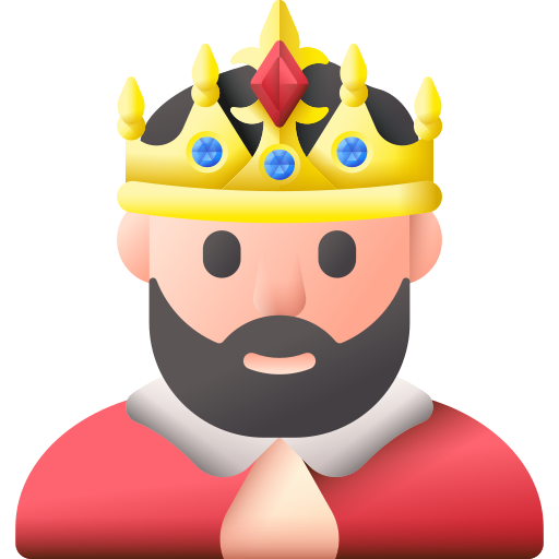 rey 3D Color icono