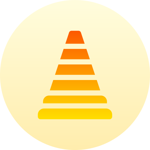 cone de tráfego Basic Gradient Circular Ícone