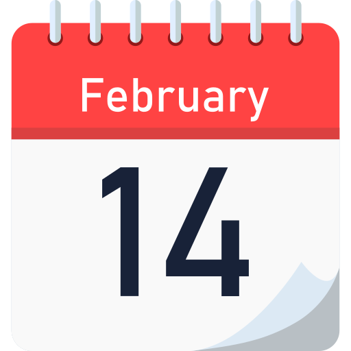 February 14 Generic color fill icon