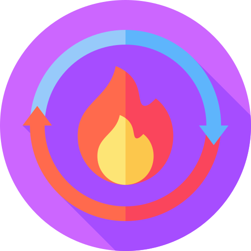 Burn Flat Circular Flat icon
