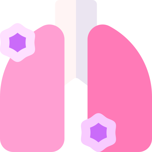 rak płuc Basic Rounded Flat ikona