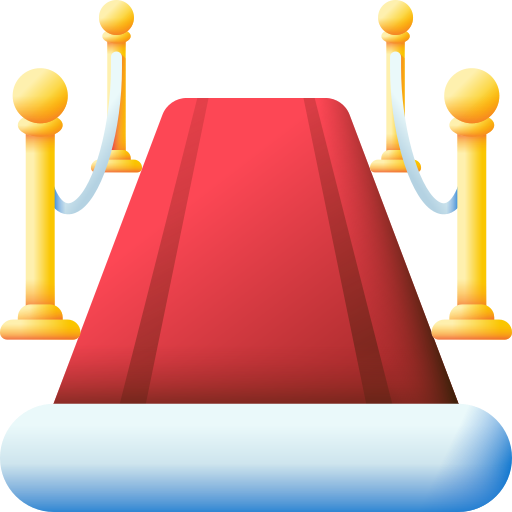 tappeto rosso 3D Color icona