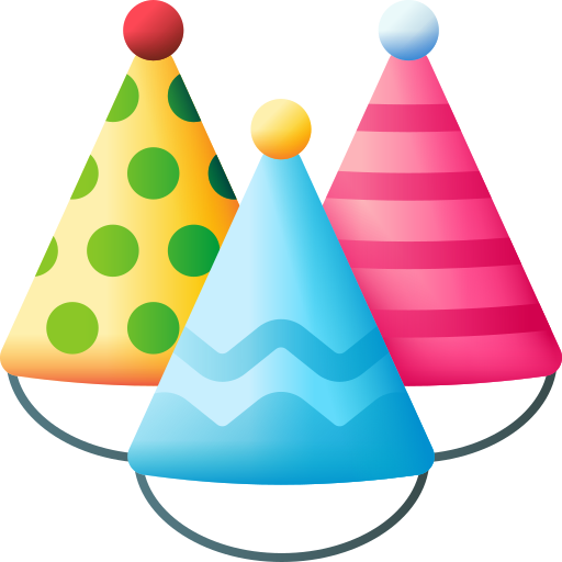 Party Hat 3D Color icon