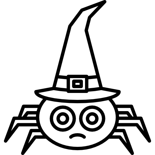 araña con sombrero de bruja  icono