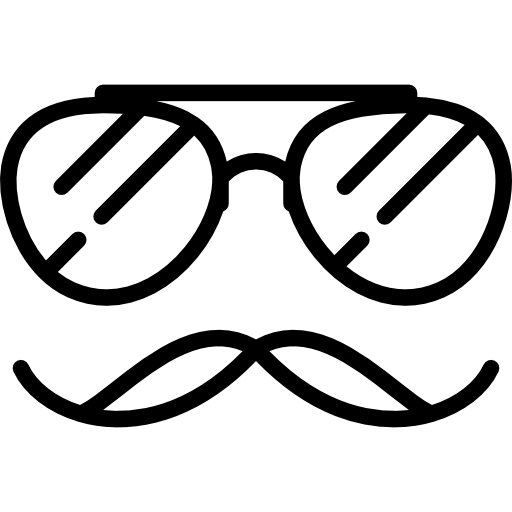 メガネと口ひげ Special Lineal icon