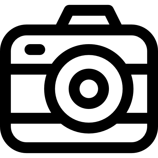 cámara fotográfica Curved Lineal icono