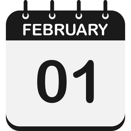 February 1 Generic color fill icon