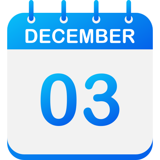 3 de diciembre Generic gradient fill icono