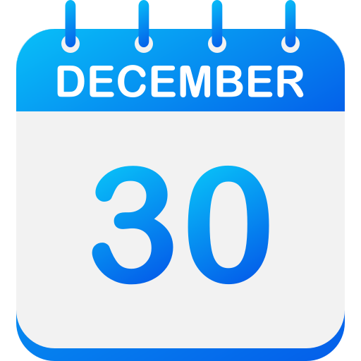 30 grudnia Generic gradient fill ikona