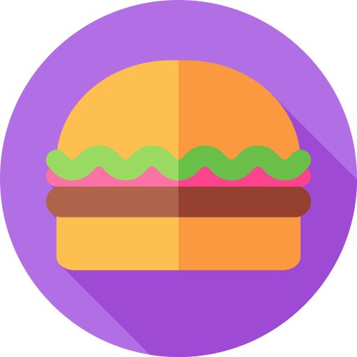 hamburger Flat Circular Flat Ícone