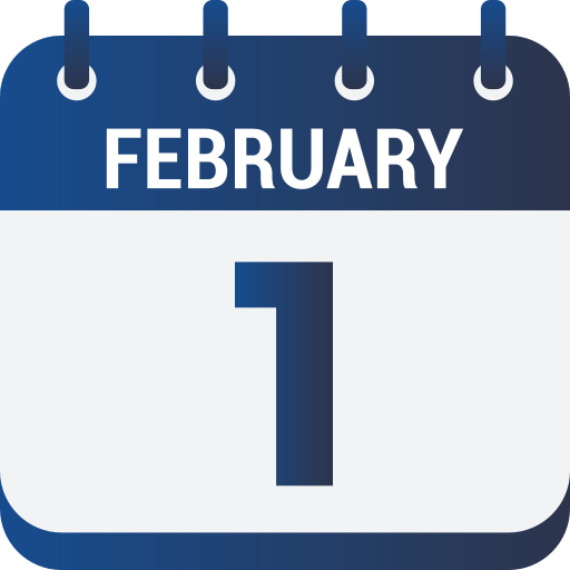 February 1 Generic gradient fill icon