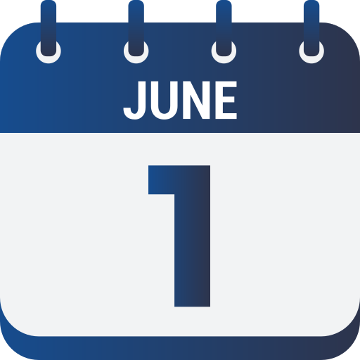 1 giugno Generic gradient fill icona