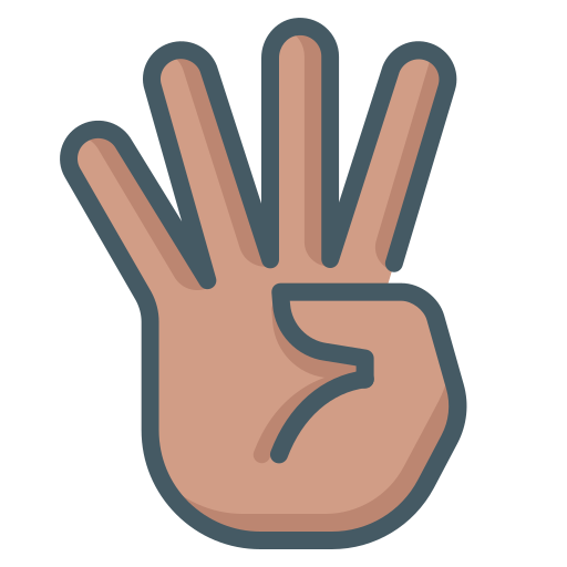 4本の指 Generic color lineal-color icon