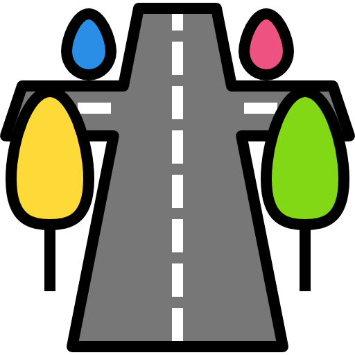 la carretera Darius Dan Lineal Color icono