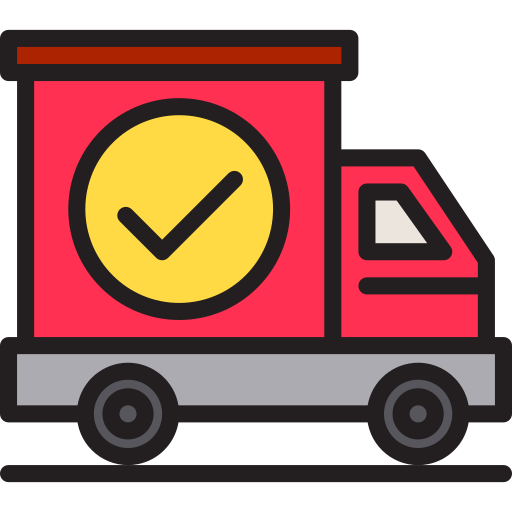 ciężarówka dostawcza srip Lineal Color ikona