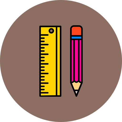 линейка и карандаш Generic color lineal-color иконка