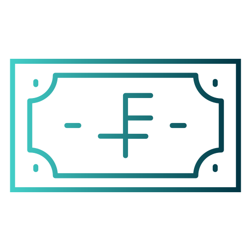 Swiss Franc Generic gradient outline icon