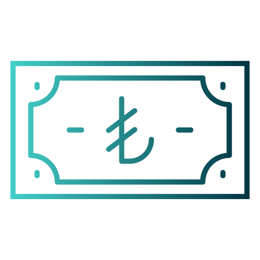 Turkish Lira Generic gradient outline icon