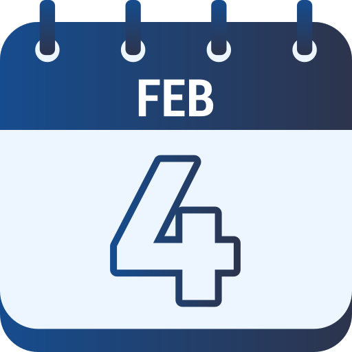 February 4 Generic gradient fill icon