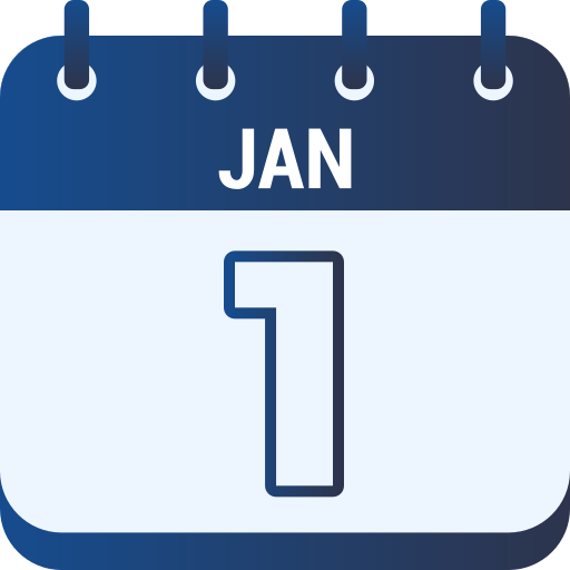 1 januari Generic gradient fill icoon