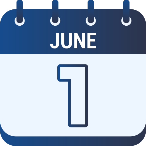 1 juni Generic gradient fill icon