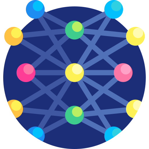 Neural network Detailed Flat Circular Flat icon