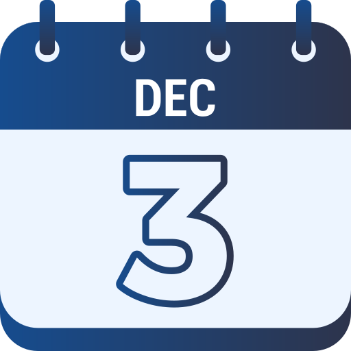 3 dicembre Generic gradient fill icona