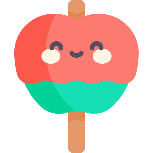 snoep appel Kawaii Flat icoon