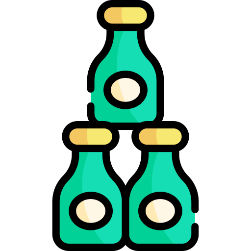 bottiglia Kawaii Lineal color icona