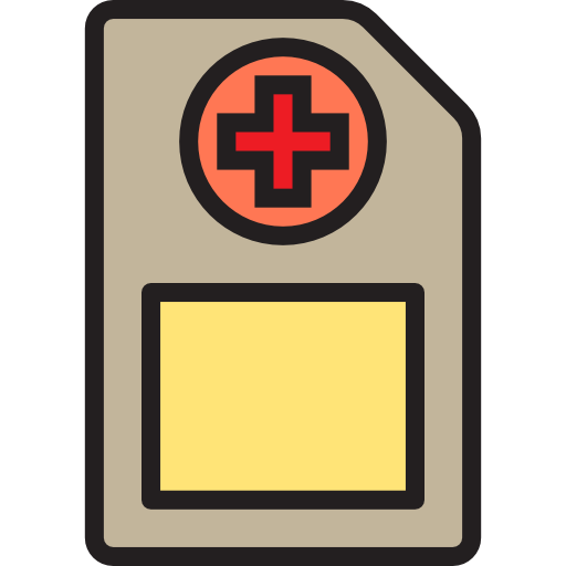 historial médico srip Lineal Color icono